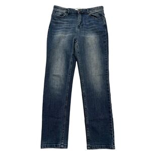 Popsugar Jeans Womens 8 Blue Medium‎ Wash Stretch Denim Skinny Straight Leg